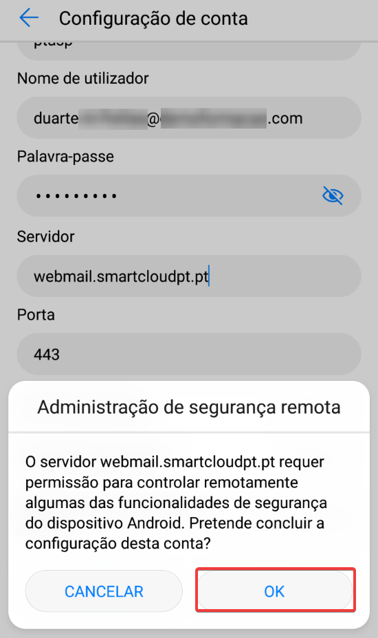 Android ptempresas activesync Administração